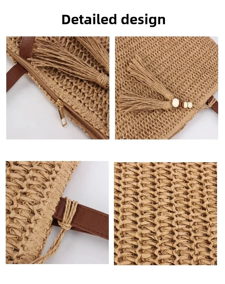 Exquisite Oval Trapezoidal Woven Handbag for Stylish Women