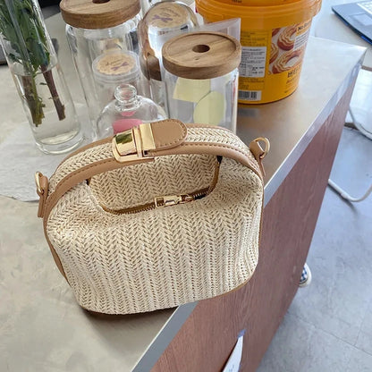 Elegant Bohemian Straw Crossbody Bag for Women