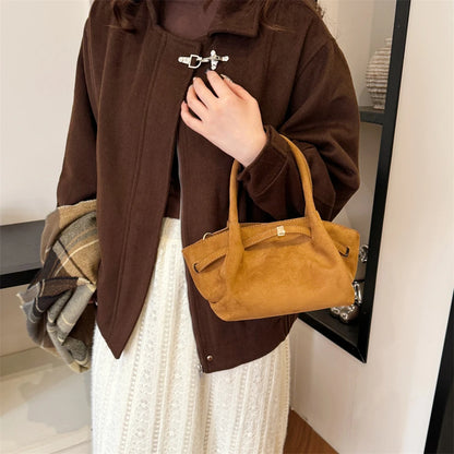 MOODS Burgundy Luxury Suede Handbag for Women