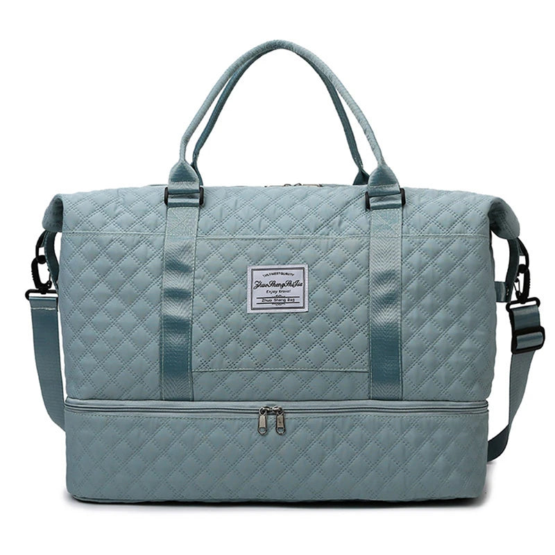 Elegant Women's Travel Duffle Bag with Shoe Compartment