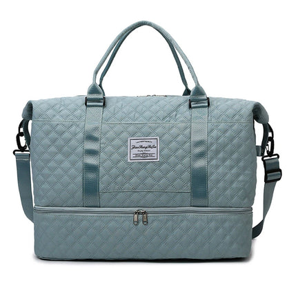 Elegant Women's Travel Duffle Bag with Shoe Compartment