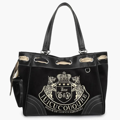 Exquisite Velvet Embroidery Tote Bag - Vintage Chic