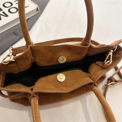 MOODS Burgundy Luxury Suede Handbag for Women
