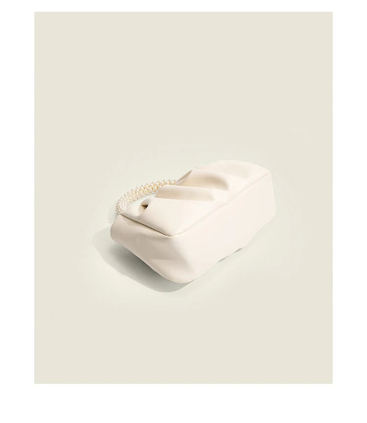 Exquisite Pearl-Embellished Cloud Handbag