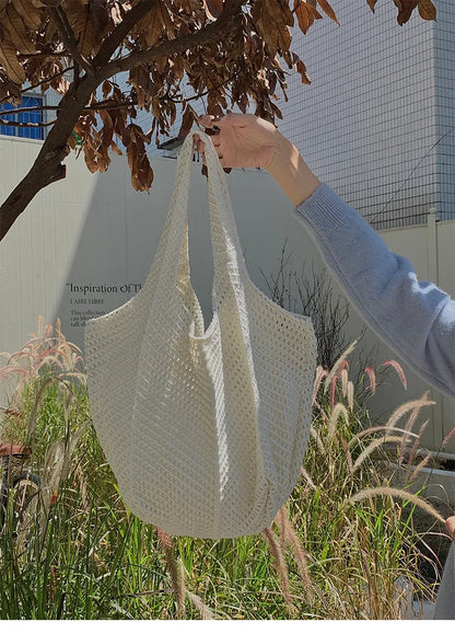 Exquisite Handwoven Retro Knit Tote Bag