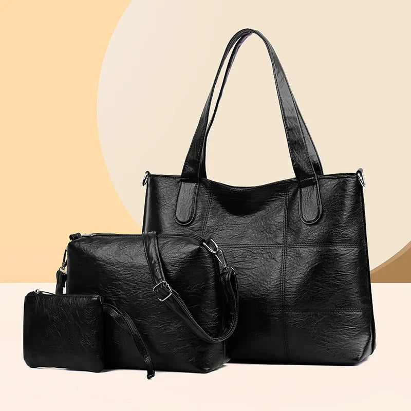 3-Piece Fashionable Women's Shoulder Bag Set
