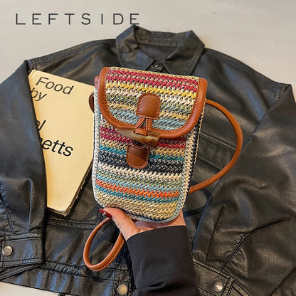 Elegance Weave Mini Straw Shoulder Bag