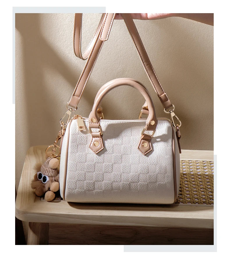 URDUDU Elegant Boston Leather Handbag