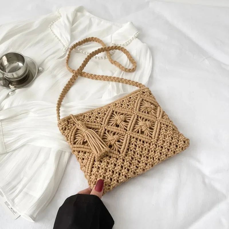 Exquisite Bohemian Straw Crossbody Bag for Women