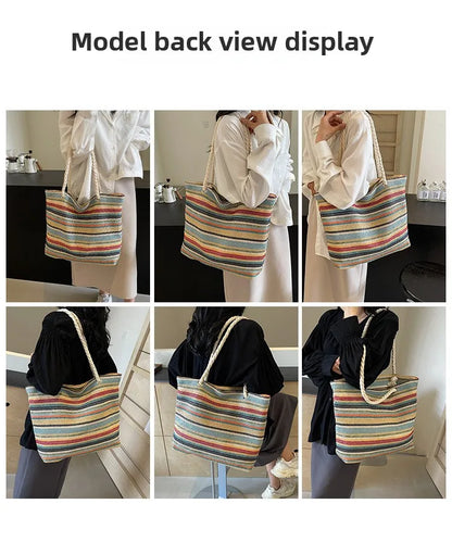 Elegant Ethnic Style Woven Tote Bag