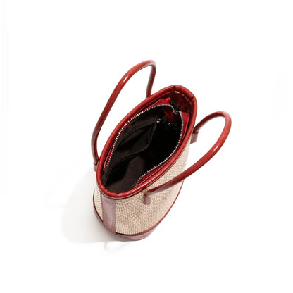 MABULA Luxurious Straw Woven Bucket Bag for Women