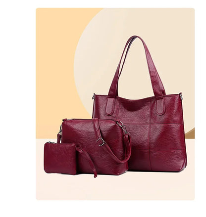 3-Piece Fashionable Women's Shoulder Bag Set