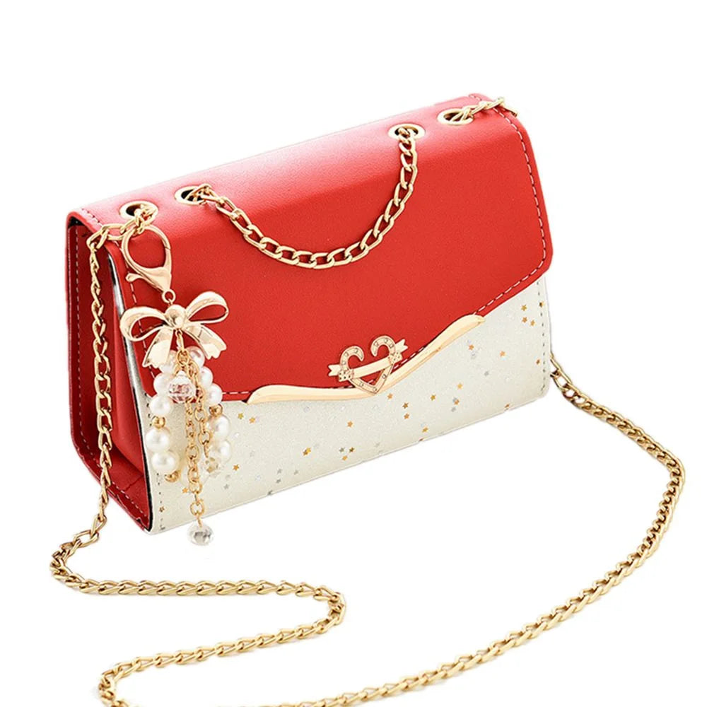 Exquisite Sequin Shoulder Bag with Tassel Charm
