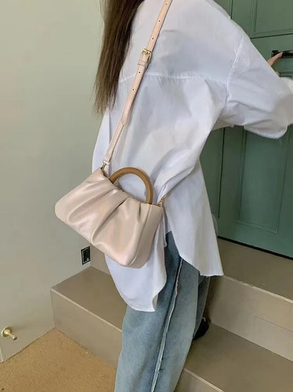 Exquisite Pearl-Embellished Cloud Handbag