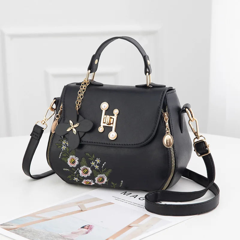 Exquisite Floral Embroidered Women's Handbag