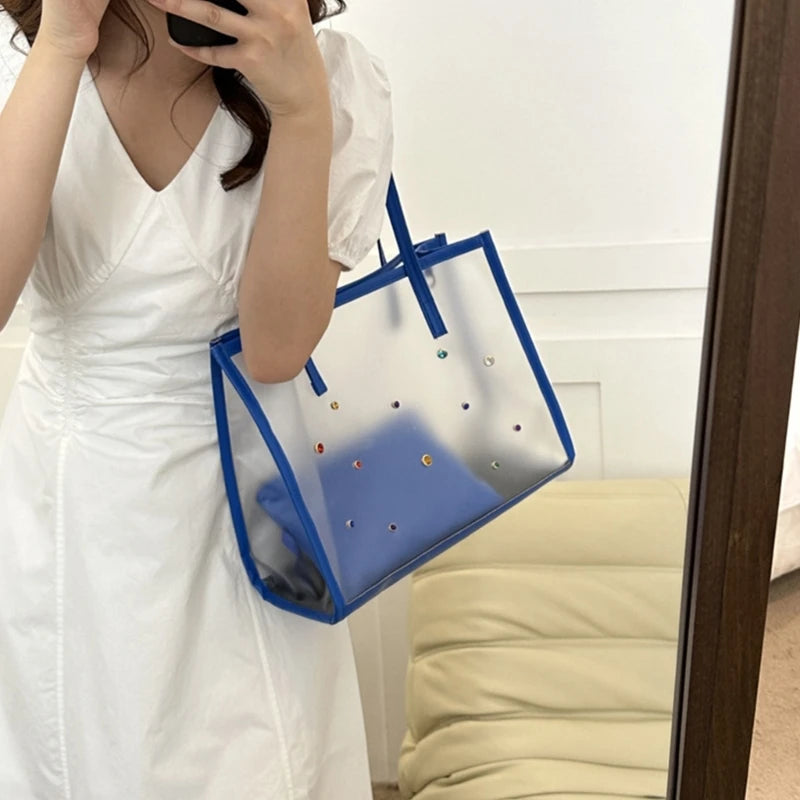 Elegant Transparent PVC Shoulder Bag Set for Women