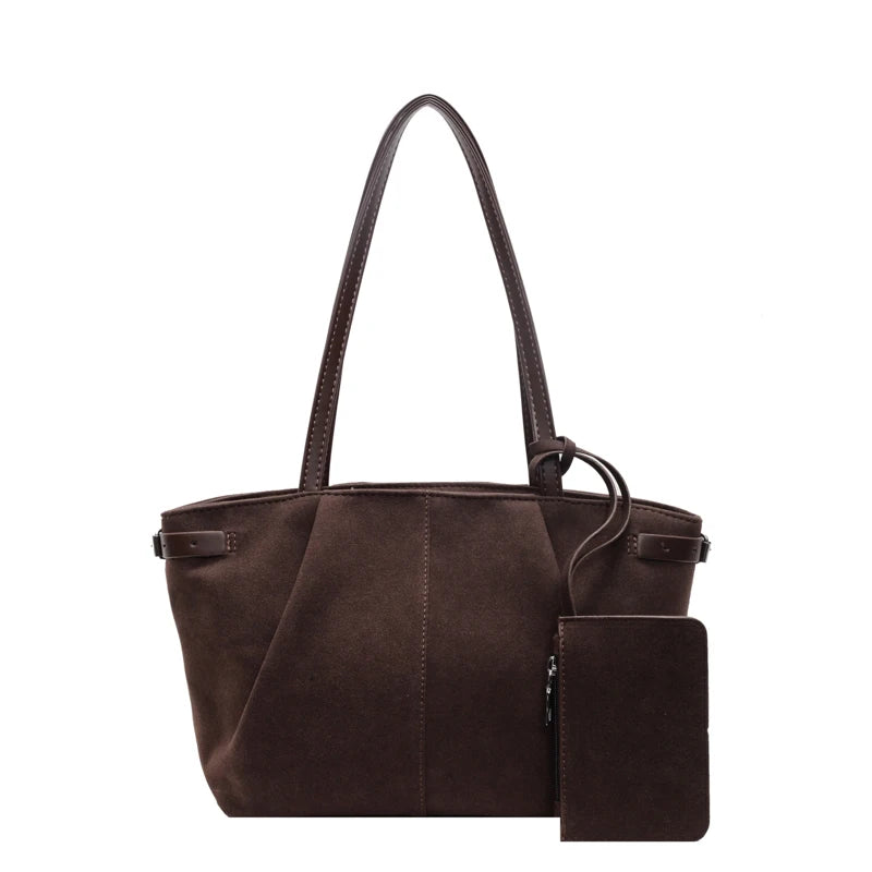Exquisite Suede Tote Bag with Inner Pocket