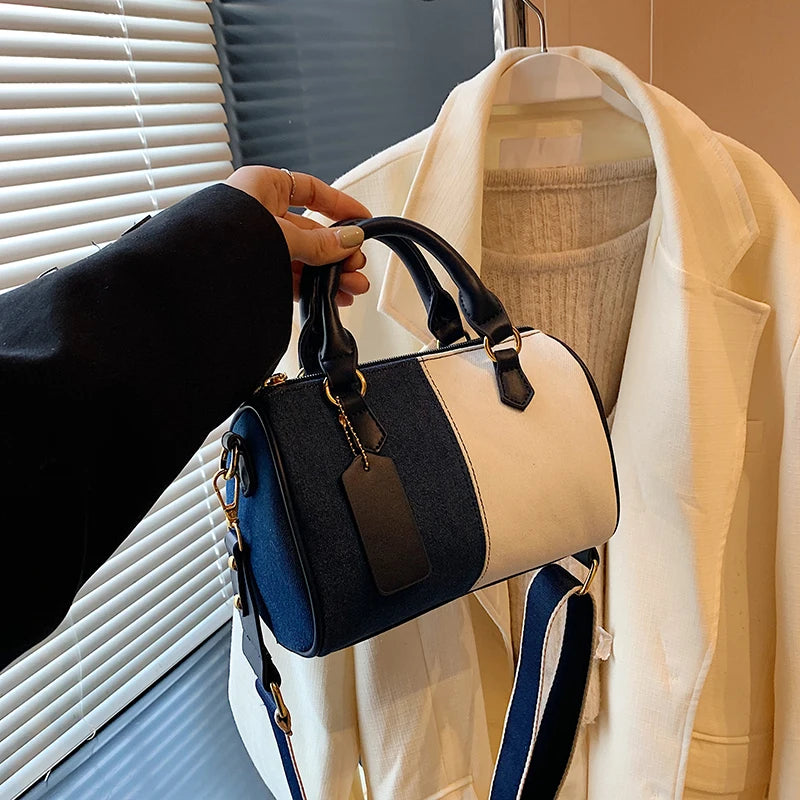 Exquisite Patchwork Denim Mini Handbag