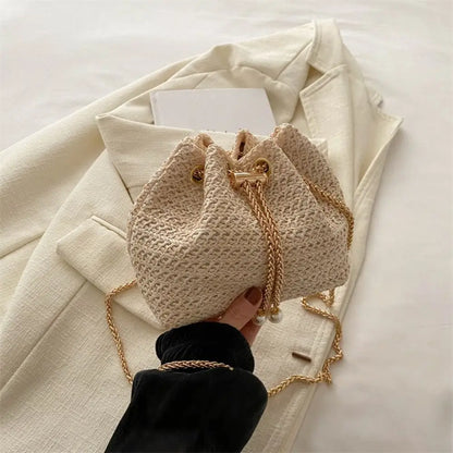 Exquisite Woven Straw Underarm Bag - Timeless Elegance