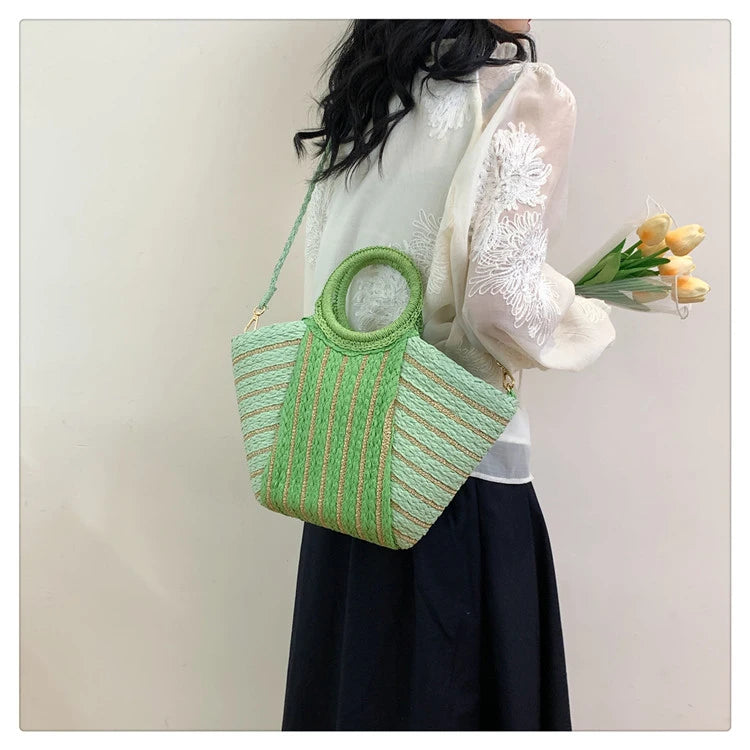 Elegant Straw Tote Bag - Versatile Designer Style