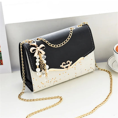 Exquisite Sequin Shoulder Bag with Tassel Charm