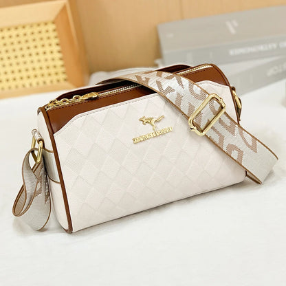 Exquisite Checkered Leather Women's Crossbody Bag