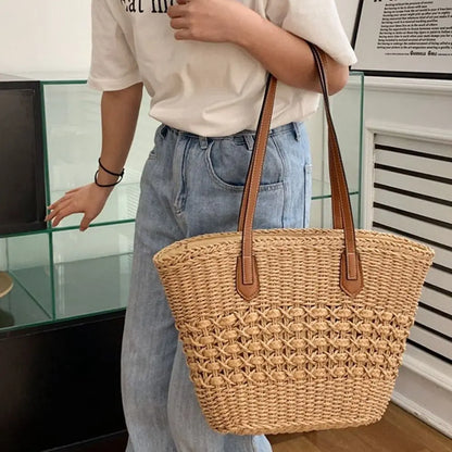 Exquisite Women's Woven Straw Tote Bag