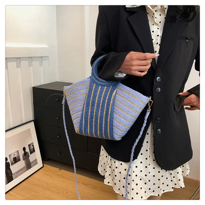 Elegant Straw Tote Bag - Versatile Designer Style