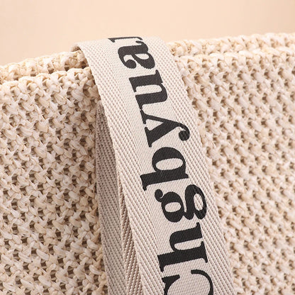 Exquisite Handmade Straw Beach Tote Bag