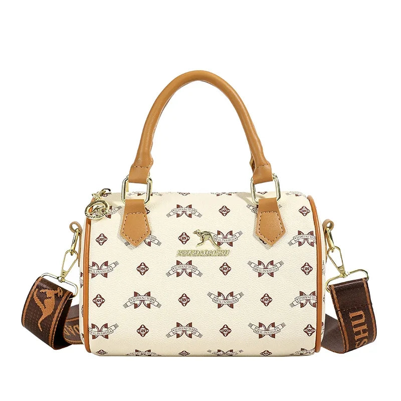 Elegant PU Leather Women's Barrel Handbag