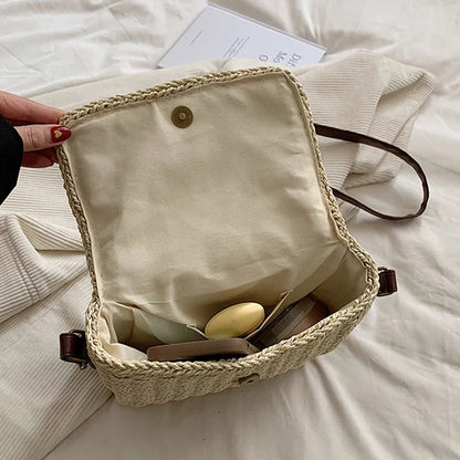 Exquisite Women's Raffia Crossbody Bag