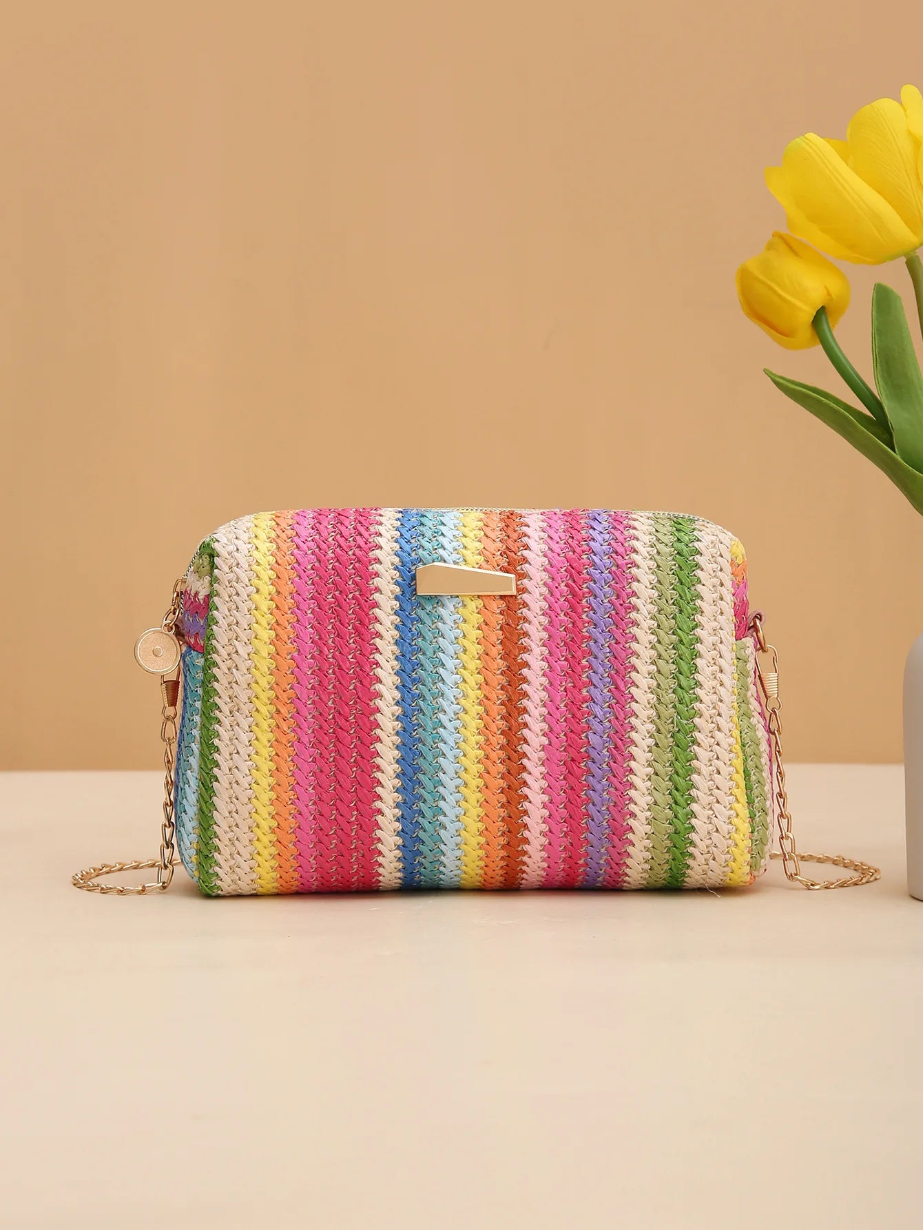 Exquisite Rattan Knitting Women's Straw Crossbody Bag