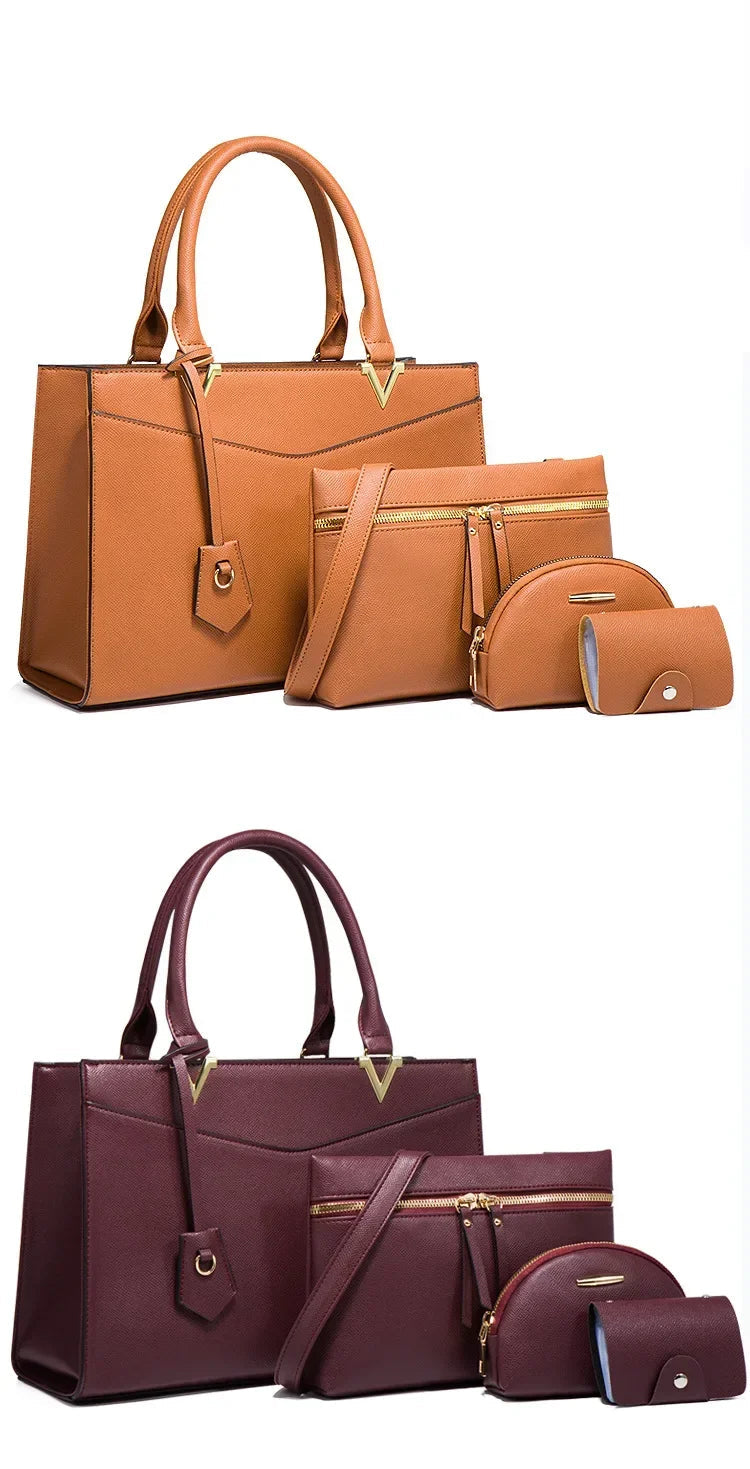 4-Piece Set Crossbody Bag, Wallet, and Card Holder