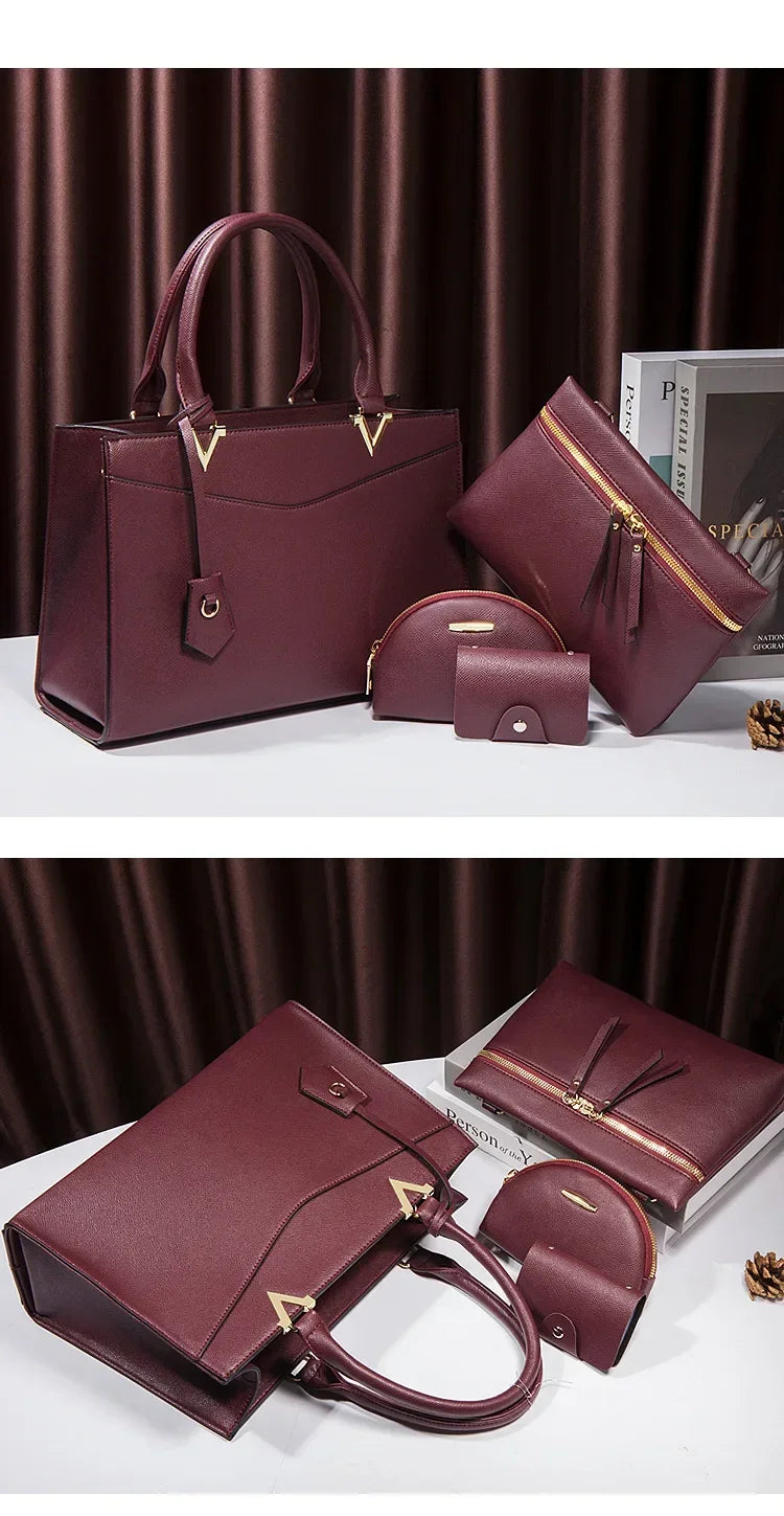 4-Piece Set Crossbody Bag, Wallet, and Card Holder