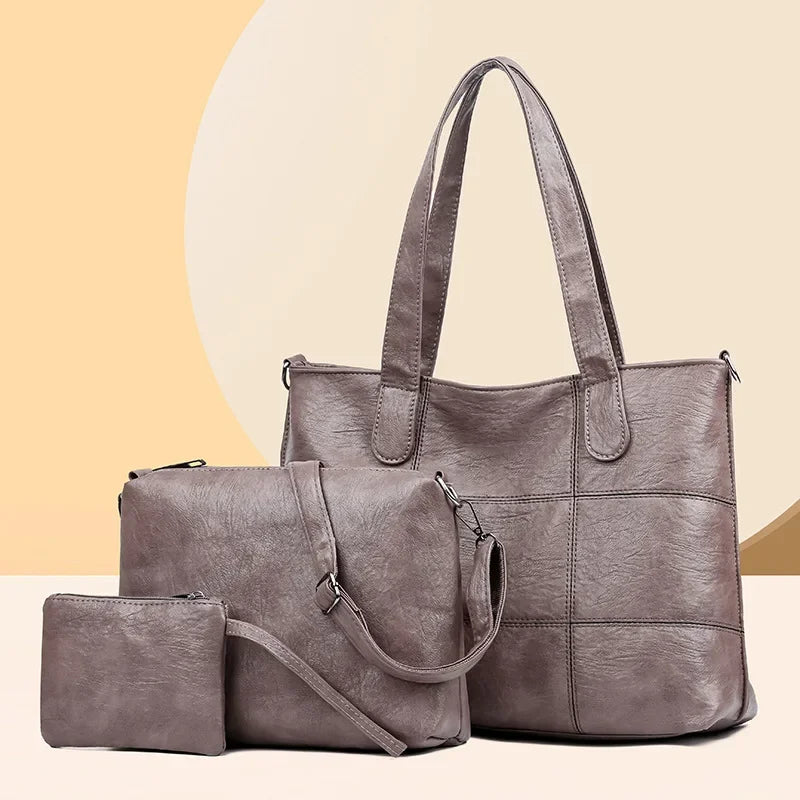 3-Piece Fashionable Women's Shoulder Bag Set
