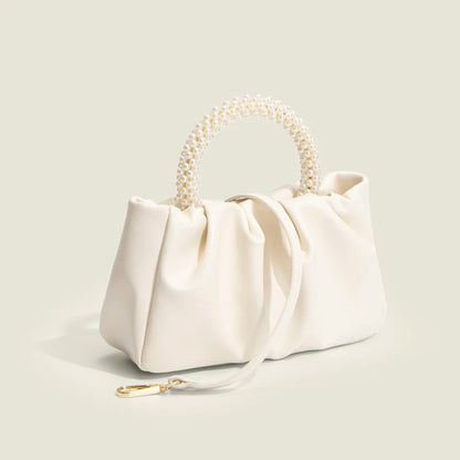 Exquisite Pearl-Embellished Cloud Handbag