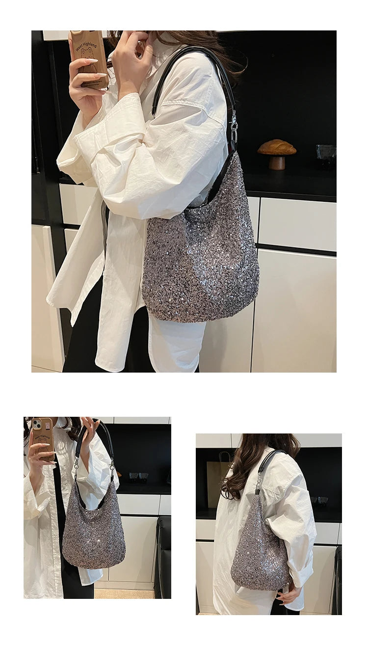 Exquisite Sequin Tote Bag for Women - Shimmering Elegance