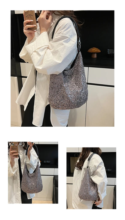 Exquisite Sequin Tote Bag for Women - Shimmering Elegance