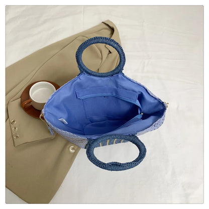 Elegant Straw Tote Bag - Versatile Designer Style