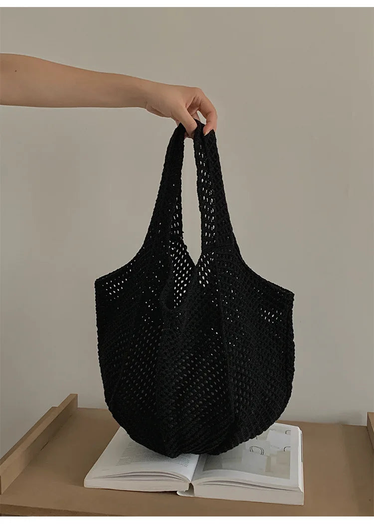 Exquisite Handwoven Retro Knit Tote Bag