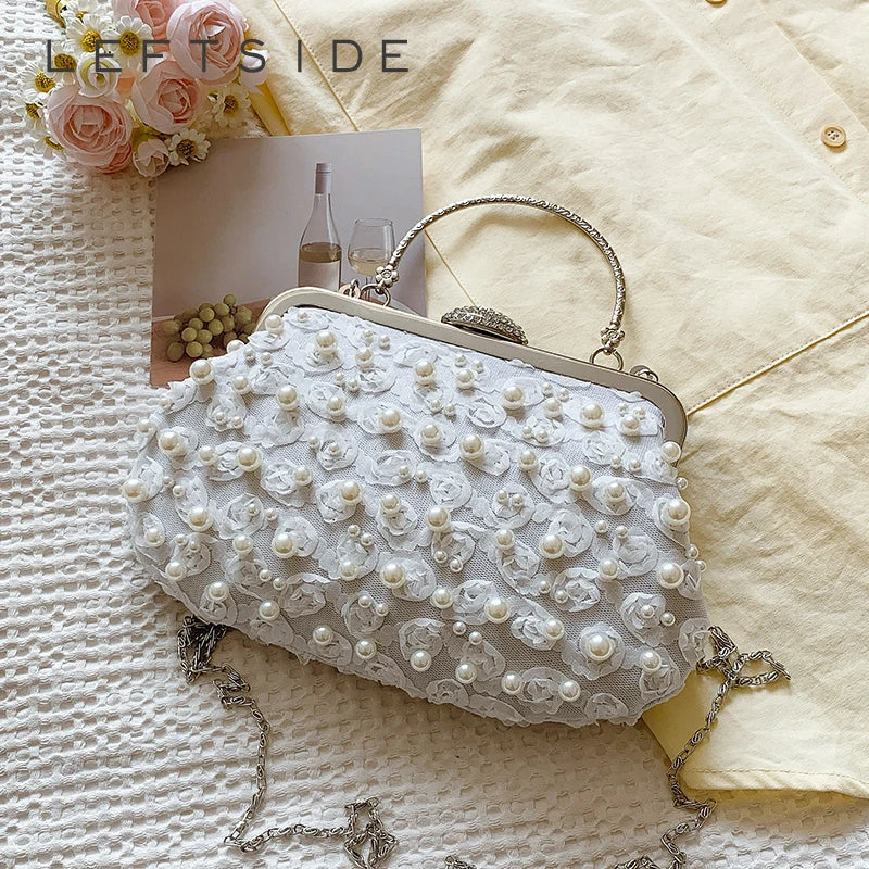 Exquisite Pearl Embellished Crossbody Bag for Women