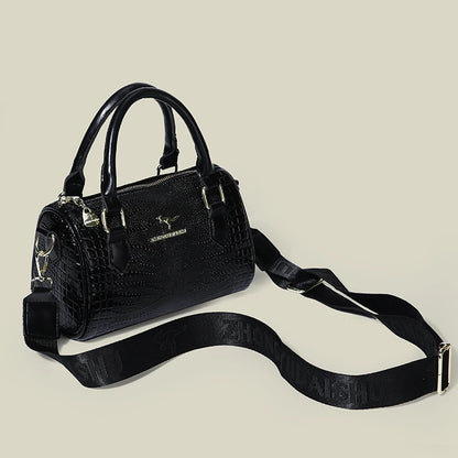 Exquisite Black Leather Designer Handbag