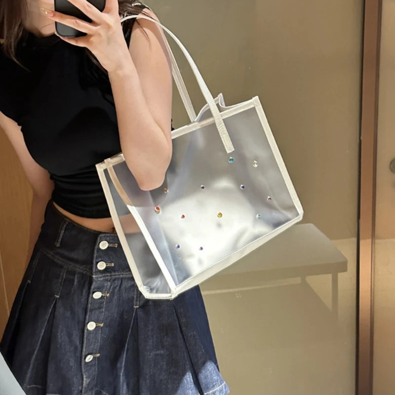 Elegant Transparent PVC Shoulder Bag Set for Women