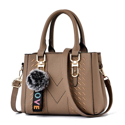 Exquisite PU Leather Women's Handbag - Retro Elegance