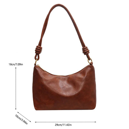 Exquisite Women's Leather Shoulder Bag - Geometric Elegance