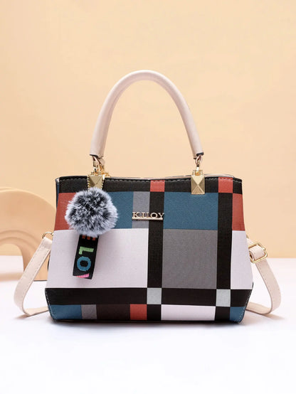 Exquisite Women's Luxury Handbag with Elegant Grid Design