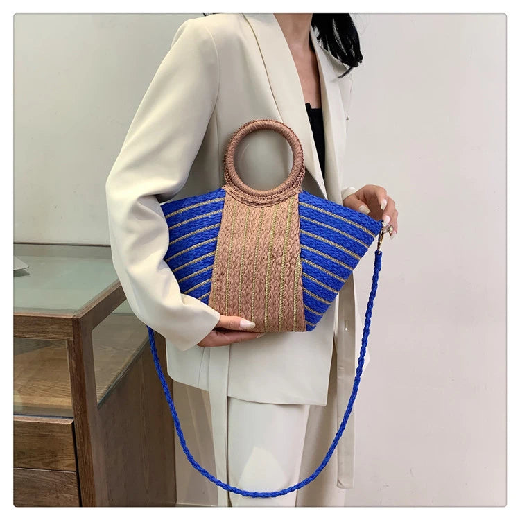 Elegant Straw Tote Bag - Versatile Designer Style