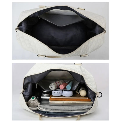 Elegant Women's Travel Duffle Bag with Shoe Compartment