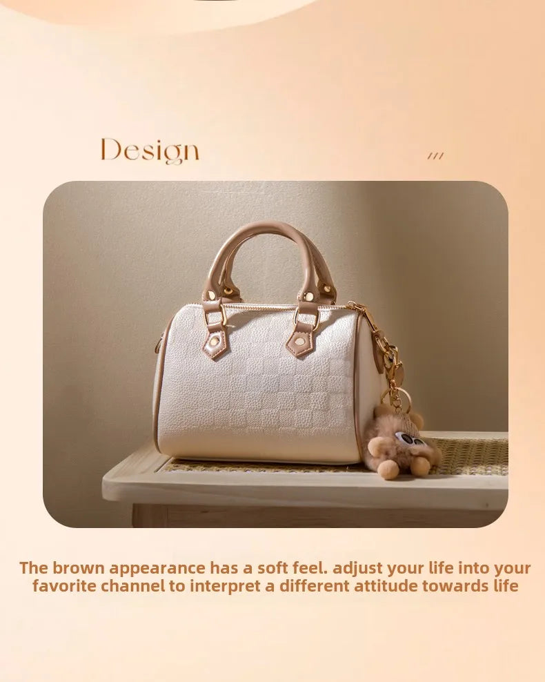 URDUDU Elegant Boston Leather Handbag