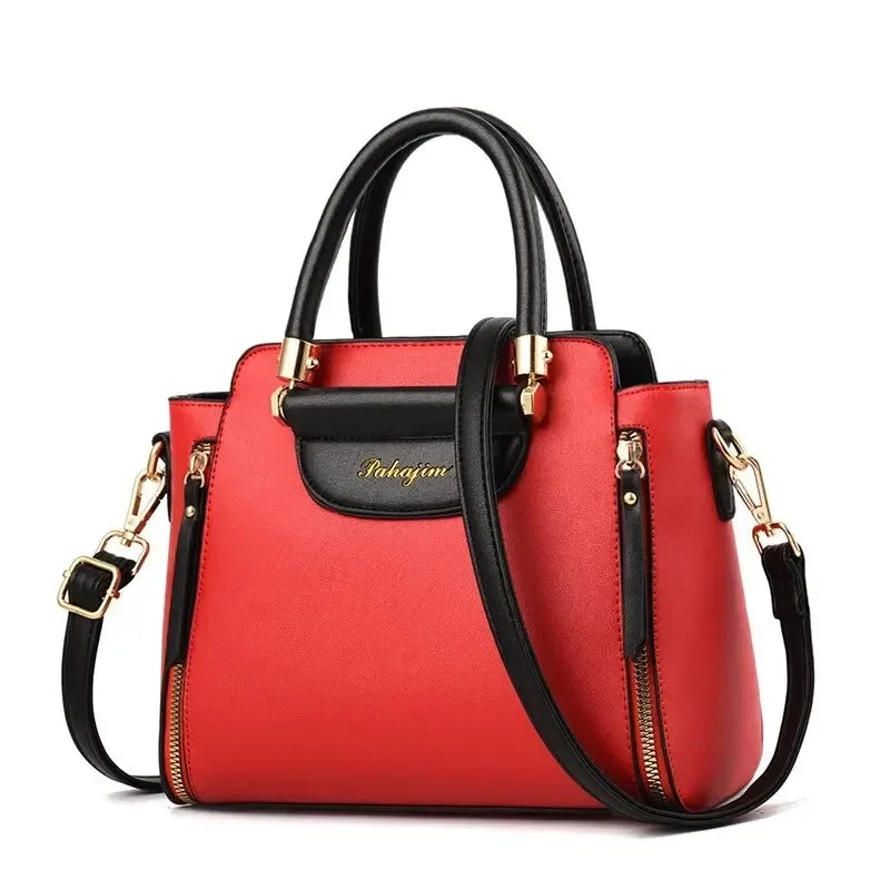 Elegant Contrast Stitching Women's Handbag